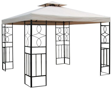 WASSERDICHTER Pavillon BEIGE Festzelt ROMANTIKA Metall inkl. Dach wasserfest Partyzelt