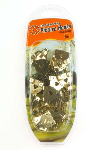 X Picture Hooks No.3 Brass Plated 20 Pack Blister - 12888