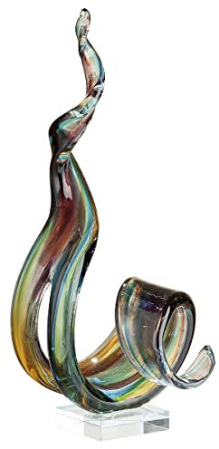 GILDE GLAS art Skulptur Marea - Dekoobjekt handgefertigt aus Glas H 38 cm