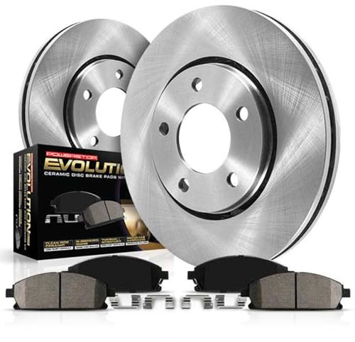 PowerStop Front Brake Kit For Acura ILX 2014-15 |Honda Accord 2003-12 |Civic 2013-21 |CR-V 2002-04 |CR-Z 2016 |Honda Element 2003-11 - Disc Rotors & Ceramic Brake Pads Replacement, KOE1043