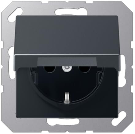 Jung 1520 BFKL ANM Schuko Steckdose 16 A 250 V bruchsicher mit Klappdeckel Serie A anthrazit matt