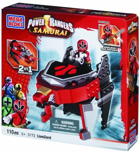 Mega Bloks Power Rangers Samurai 2 in 1 Fahrzeug LionZord mit Samurai Red Ranger #5772