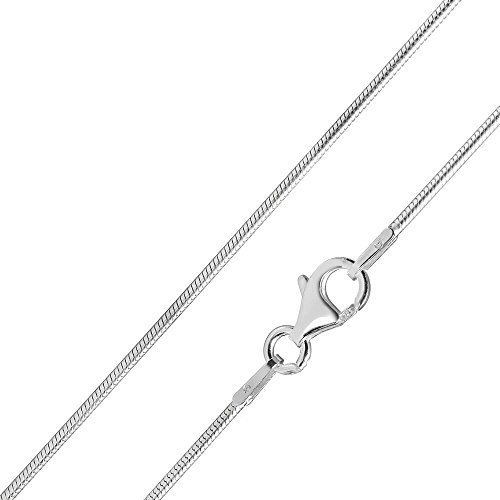 MATERIA Damen Schlangenkette Silber 925 rhodiniert 1,7mm Damen Halskette Silber 40-60cm #K18, Größe:45cm