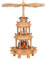 Spielwerk® German Christmas Pyramid Windmill Decoration | Candle Holder | Classic 3-Storey Rotating Design | Handcrafted Real Wood | Hand Painted Wooden Pieces | Elegant Brown Natural Finish