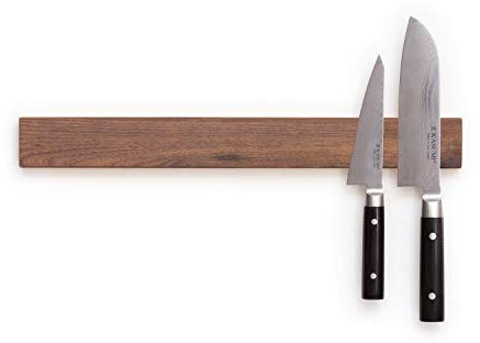 Tallo - Hardwood Magnetic Knife Rack - Seamless Solid Wood with Extra Strong Neodymium Magnets [Walnut, 45cm]
