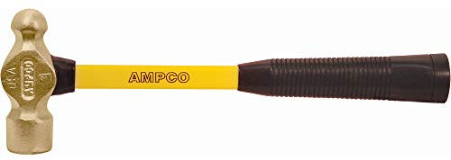Ampco Safety Tools H-00FG Ball Peen Hammer, Non-Sparking, Non-Magnetic, Corrosion Resistant, 0.25 lb, 10 OAL
