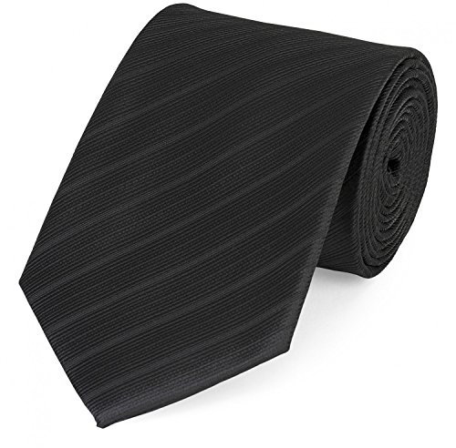 Fabio Farini - Gestreifte Herren Krawatten in 6cm/8cm Breite - Schmale und Klassische Schlipse schwarz mit dezenten streifen 8cm