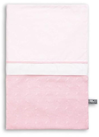 Baby's Only 130921 Kinder Bettwäsche/Bettbezug Zopf Uni gestrickt inklusive Kissenbezug, 100 x 135 cm, rosa
