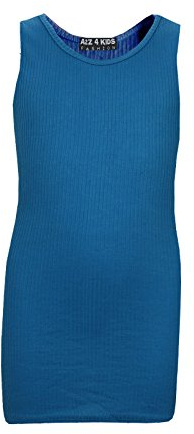 A2Z 4 Kids Girls Ribbed Vest Top 100% Cotton Stylish Top Summer Fashion Tank Tops T Shirts New Age 2-13 Years