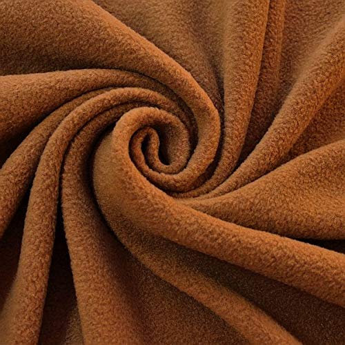STOFFKONTOR Polar Fleece Stoff Meterware, Fleecestoff zum Nähen mit Antipilling Eigenschaften - Reh-Braun