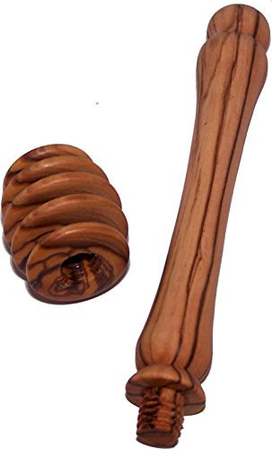 Bio alle natur handgefertigt Olivenholz Honiglöffel – 2 Stück (Länge 15,2 cm) – Asfour-Outlet Markenzeichen