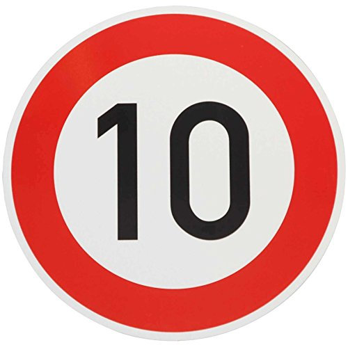 Original Verkehrszeichen 10 KM/H Nr. 274-10 Verkehrsschild RAL Straßenschild Straßenzeichen Gebutrtstagschild 10. Geburtstag 42 cm Metall Folie-Typ1