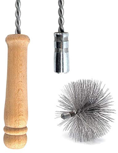 Schubstange Kesselstab FLEXIBEL Holzgriff M12 Länge 120cm + 120 mm Heizkesselbürste Kesselbürsten Ofenbürste Ofenrohr reinigen Reinigungsbürste