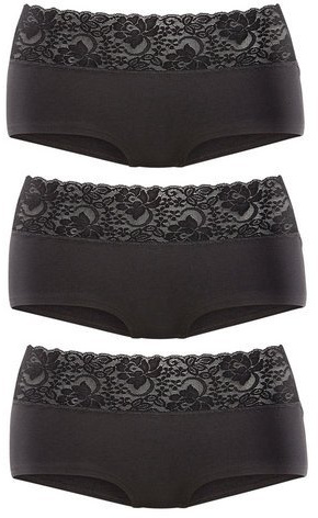 VIVANCE Damen Panty | mit Spitze im 3er-Pack, Basic