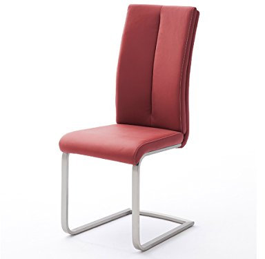 möbelando Schwingstuhl Freischwinger Küchenstuhl Stuhl Stühle Miafle III (4er Set) (Bordeaux)