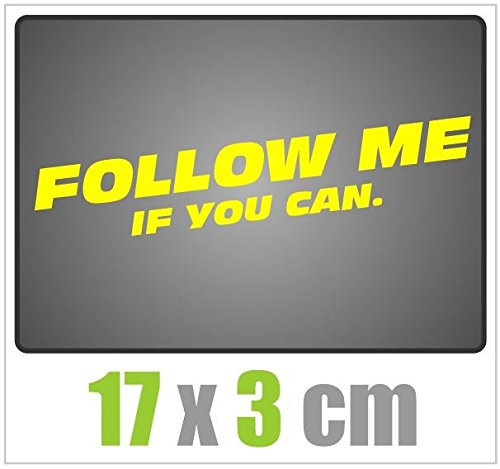 Dinger-Design Aufkleber Follow ME if You can Sticker JDM OEM Tuning Decal Stickerbomb gelb
