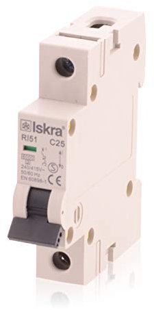 Sicherungsautomat Leitungsschutzschalter MCB Eco-Line, 25A, Typ C, 1-polig, 230/400V, bietet effektiven Schutz, 1 Stück