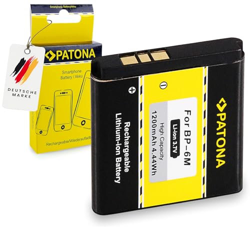 PATONA Akku BP-6M Kompatibel mit Nokia 3250 6151 6233 6234 6280 6288 9300