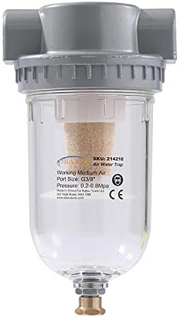 ORAZIO Filtro Della linea dell'Aria Trappola per l'Acqua G3/8, Separatore dell'Olio dell'Acqua del Compressore d'Aria Industriale di Grande Volume, Accessorio per Utensili Pneumatici 214210