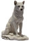 19,7 cm Wolf sitzend in der Schnee-Deko Statue Figur, weiß