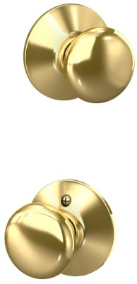 SCHLAGE Passage Set Plymouth Knob F10VPLY605 | Hall or closet door knob with no lock, Easy to install, Certified durability, Universal fit