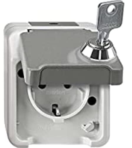 Merten, Set di prese Schuko a chiave, Aquastar, Grigio, MEG2423-8029