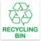 stika.co Set of 2 Recycling Bin Stickers – 87x87mm Self-Adhesive Vinyl Labels with Recycle Symbol – Waterproof Waste Separation Signs for Home, Office, School