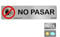 Normaluz RD707028 - Señal Adhesiva Rectangular No Pasar Acero inoxidable Adhesivo 0,8 mm 5x20 cm