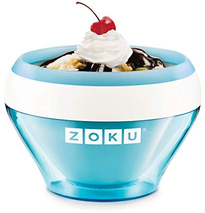 Zoku Ice Cream Maker, Compact Make and Serve Bowl with Stainless Steel Freezer Core Creates Soft Serve, Frozen Yogurt, Ice Cream and More in Minutes, BPA-Free, 6 Colors, Teal