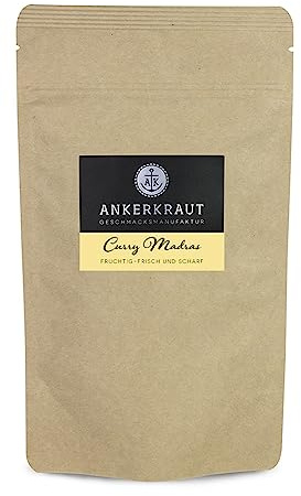 Ankerkraut Curry Madras, frisch-fruchtiges Curry-Pulver passend zu Fleisch, Fisch & Gemüse, mit Chili, leicht scharf, 130g im Aromadichten Beutel