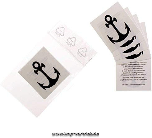 5 x petits tatouages d'ancrage - Petits Marin Ancre - Petits Anchor Autocollants