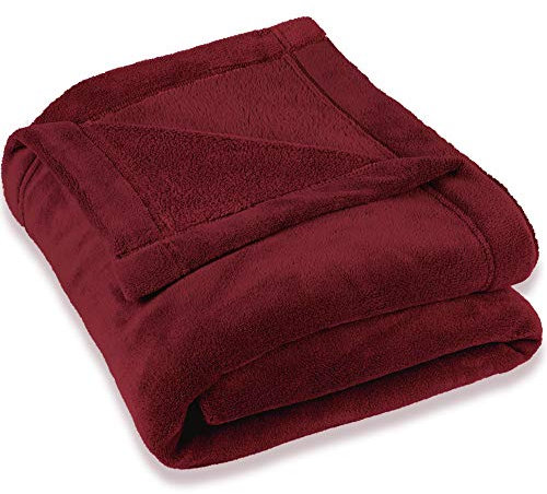 CelinaTex Flauschige Kuscheldecke XXL 220 x 240 cm Bordeaux rot Decke Sofa warm Wohndecke weich Mikrofaser Fleece Oeko-TEX Montreal