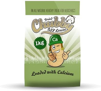 Chubby Mealworms Dried Calci Worms for Hedgehog (1 kg), Calciworms Treats with More Calcium than Meal Worms, Dried Black Soldier Fly Larvae Food for Wild Life