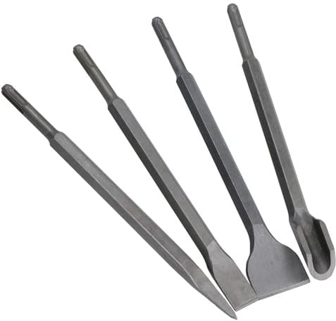 SDS Plus Chisel Set Point Flat Gouge and Tile Chisels (4pcs kit) TE282