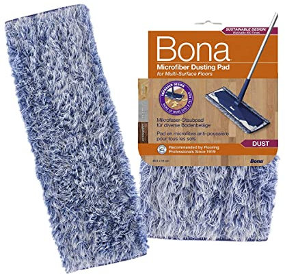 Bona Microfibre Dusting Pad, for Wood and Hard-Surface Floors, fits Bona Family of Mops, 1 Count (Pack of 1), Grey
