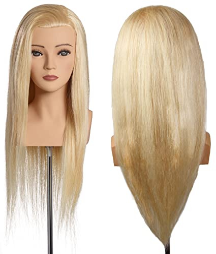 Frisierkopf Elena - L'IMAGE - mit 50 cm Echthaar, mit Wimpern