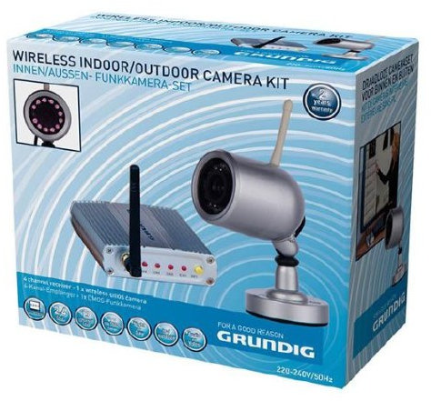 Grundig 72789 Indoor/Outdoor Kamera Set mit USB-Empfanger (2-teilig, CMOS-Sensor, 13-Infrarot LED, Range bis 100m)