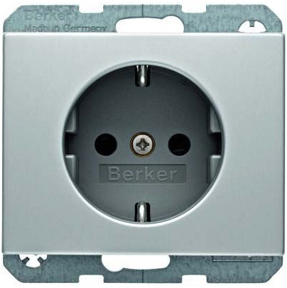 Hager K5 – Steckdose SCHUKO mit Schraube Aluminium