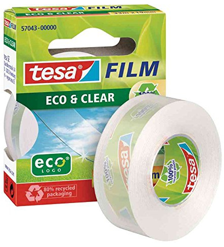 Klebefilm Tesa tesafilm 57043 eco + clear, ökologisch, 19mm x 33m, transparent