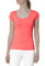 Caspar SRT005 Klassisches Damen Basic Kurzarm Shirt, Farbe:Koralle, Größe:M - DE38 UK10 IT42 ES40 US8