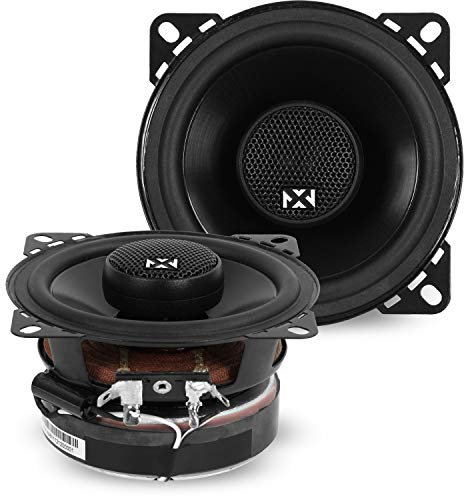 Altoparlanti per auto premium NVX® VSP4 da 10 cm circa, 450 W max, 150 W RMS, coassiali a 2 vie con tweeter a cupola in seta da 2,5 cm circa e crossover integrati, facili da installare in auto/camion