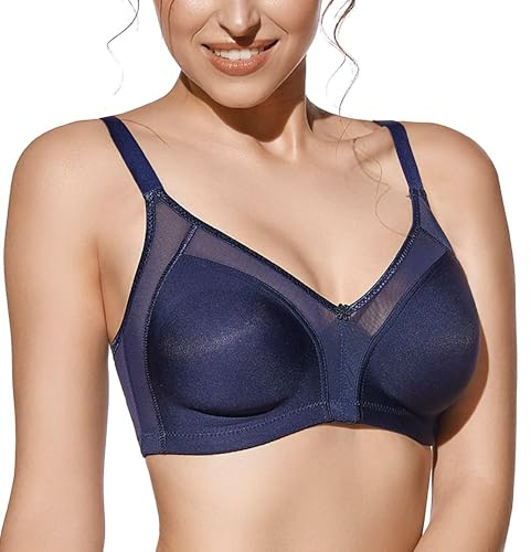 Selene, Reggiseno Donna Modellante con Inserti in Tulle, con Ferretto e Senza Imbottitura, Collezione Estela
