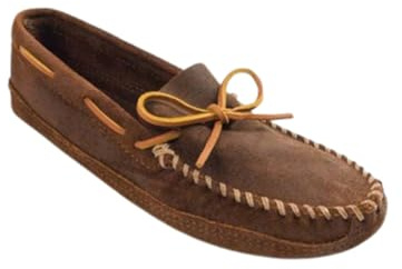 Minnetonka Men's Double Bottom Softsole Slip-On, Brown Ruff, 9 M US