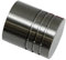 Gardinia Endknöpfe für Gardinenstangen, 2 x Endstück Zylinder, Serie Chicago, Metall, Titan, Durchmesser 20 mm, 10011169