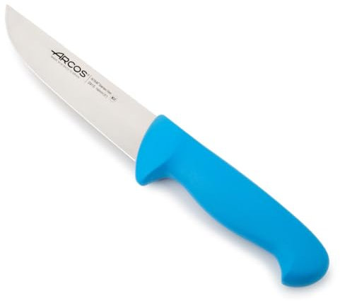Arcos Couteau de Boucher en Acier Inoxydable Nitrum. Couteau de Cuisine Professionnel pour Viande. Poisson et Légumes. Manche Ergonomique en Polyoxyméthylène. Série 2900. Couleur Bleu