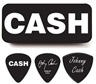 JIM DUNLOP Plektrum Johnny Cash, Bold, Celluloid, Schachtel aus Metall mit 6 Stück, Stark