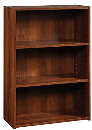 Sauder Beginnings 3-Shelf Bookcase, Bookshelf with Adjustable Storage Shelves, in Brook Cherry finish