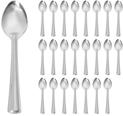 Argon Tableware 24x Teaspoons, Stainless Steel Dinner Cutlery Kitchen Table Tea Spoon Set Dishwasher Safe