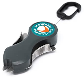 Boomerang Tool Company Original SNIP Fishing Line Cutter, 36 Retractable Tether, Stainless Steel Blades Cut Braid Clean and Smooth Everytime (Grey)