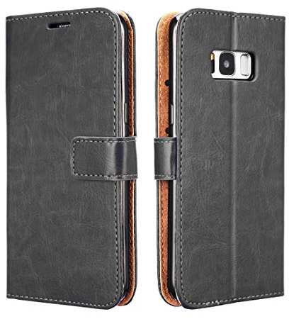 NWNK13 Samsung Galaxy S6 (SM-G920) Phone Case Premium Leather Flip Case Book Wallet Case Card Holder Media Stand Shock Proof Case Protective Phone Cover Compatible for Samsung S6 Black
